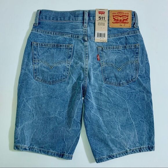 Levi's Boys' Unbasic 511 Slim Fit Jean Shorts in Moon Walker Wash - Picture 4 of 8